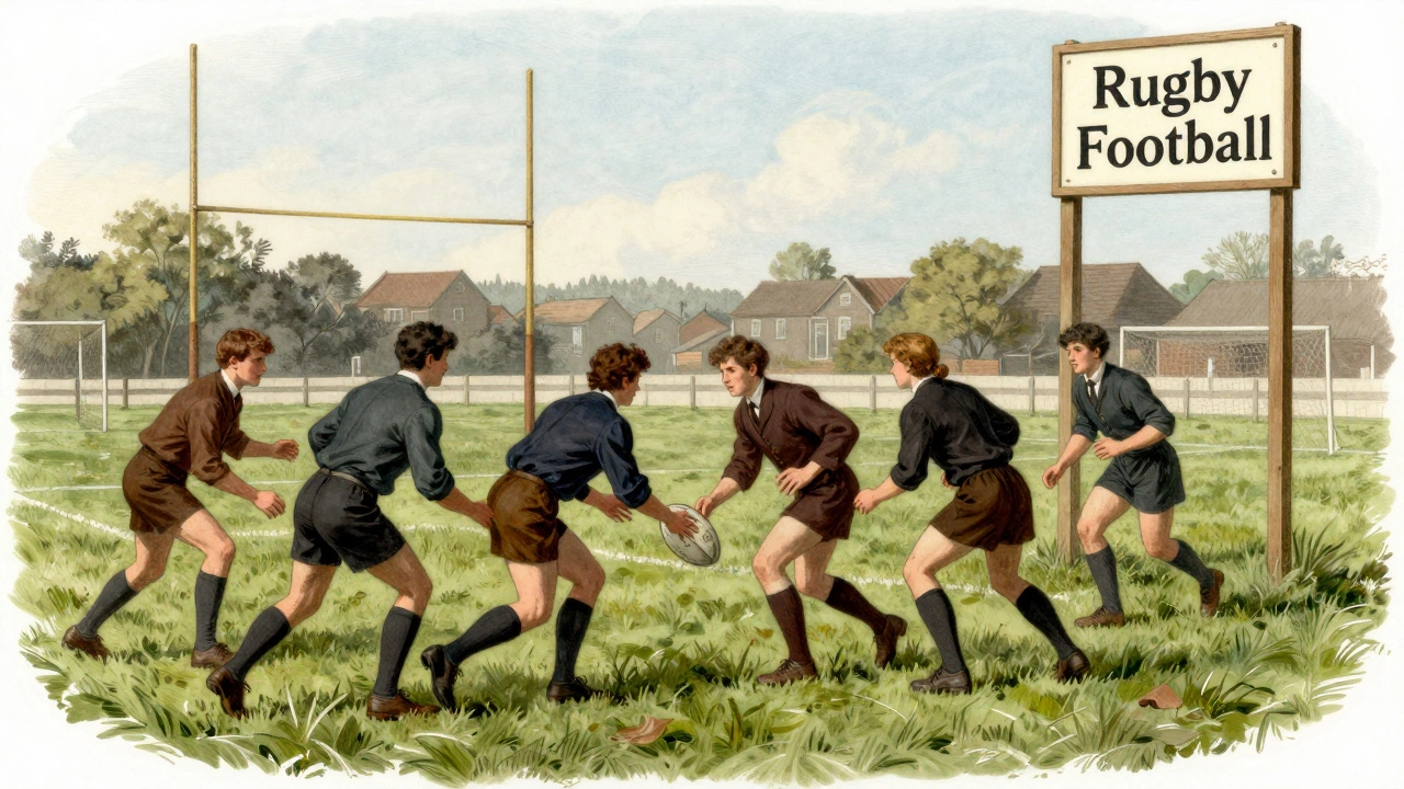Historic 1868 rugby match at University of Toronto with Victorian-era players.