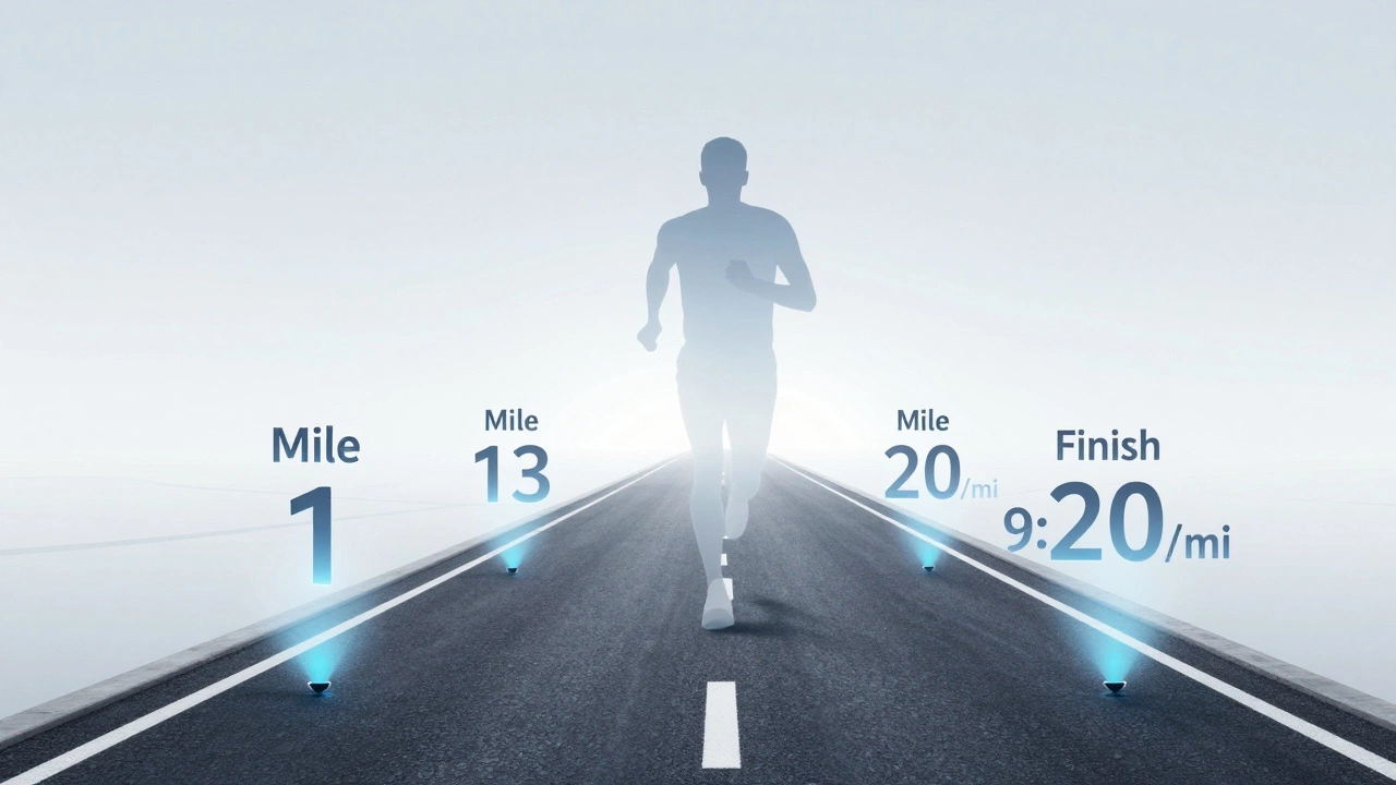 Illustration of marathon pacing strategy and splits