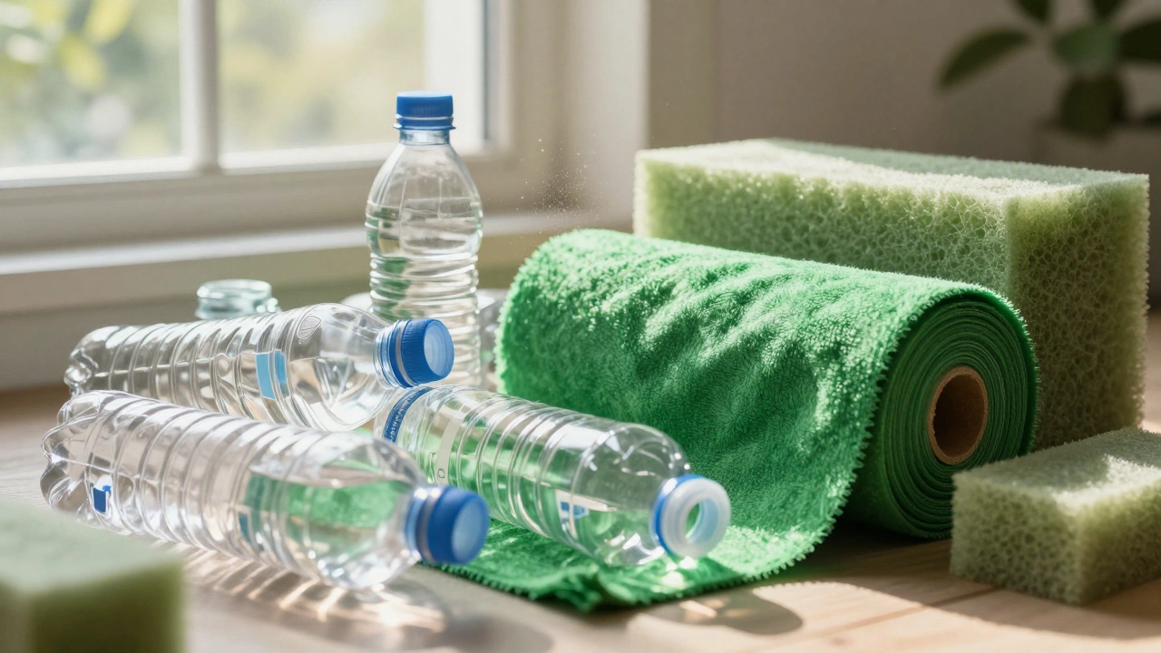 Recycled plastic bottles transforming into green sportswear