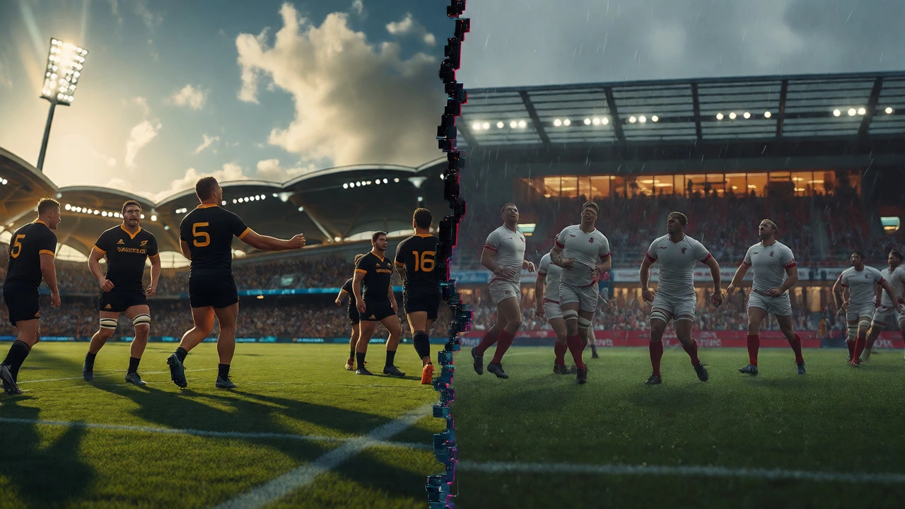 Split view of Southern and Northern hemisphere rugby broadcasts
